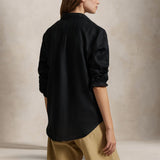 POLO RALPH LAUREN Camicia donna in lino Nero