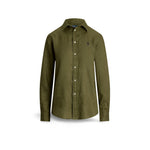 POLO RALPH LAUREN Camicia donna in lino Verde Militare