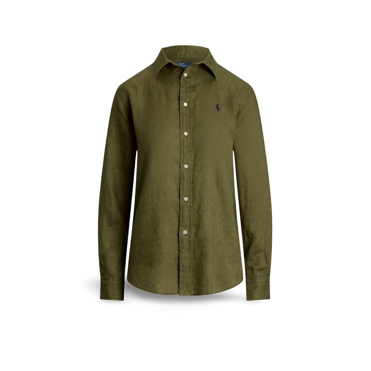 POLO RALPH LAUREN Camicia donna in lino Verde Militare