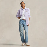 POLO RALPH LAUREN Camicia donna  in Oxford Relaxed Fit Lilla