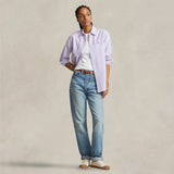 POLO RALPH LAUREN Camicia donna  in Oxford Relaxed Fit Lilla