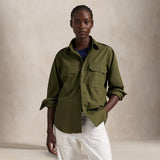 POLO RALPH LAUREN Camicia donna in Twill Verde Militare