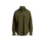 POLO RALPH LAUREN Camicia donna in Twill Verde Militare