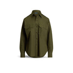 POLO RALPH LAUREN Camicia donna in Twill Verde Militare