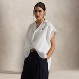 POLO RALPH LAUREN Camicia donna over in lino Bianco