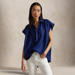 POLO RALPH LAUREN Camicia donna over in lino Blue
