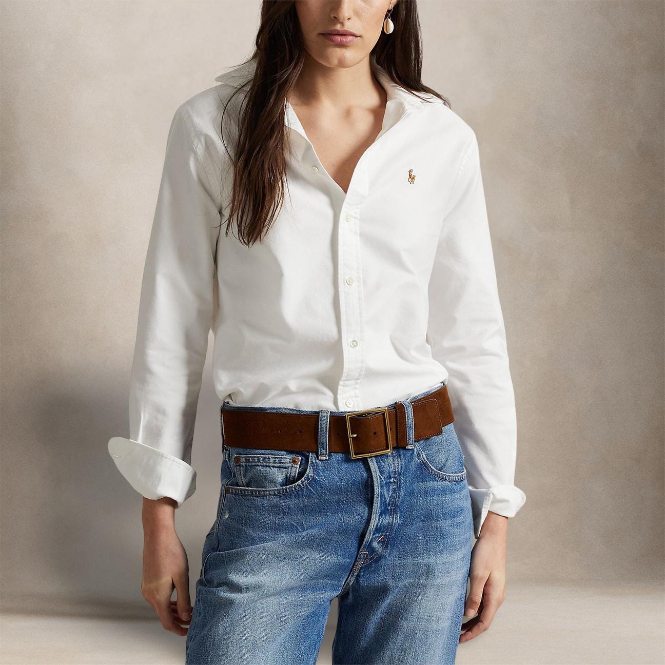 POLO RALPH LAUREN Camicia donna  Oxford in cotone Classic-Fit Bianco