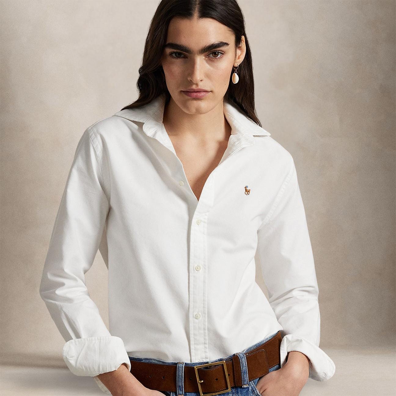 POLO RALPH LAUREN Camicia donna  Oxford in cotone Classic-Fit Bianco
