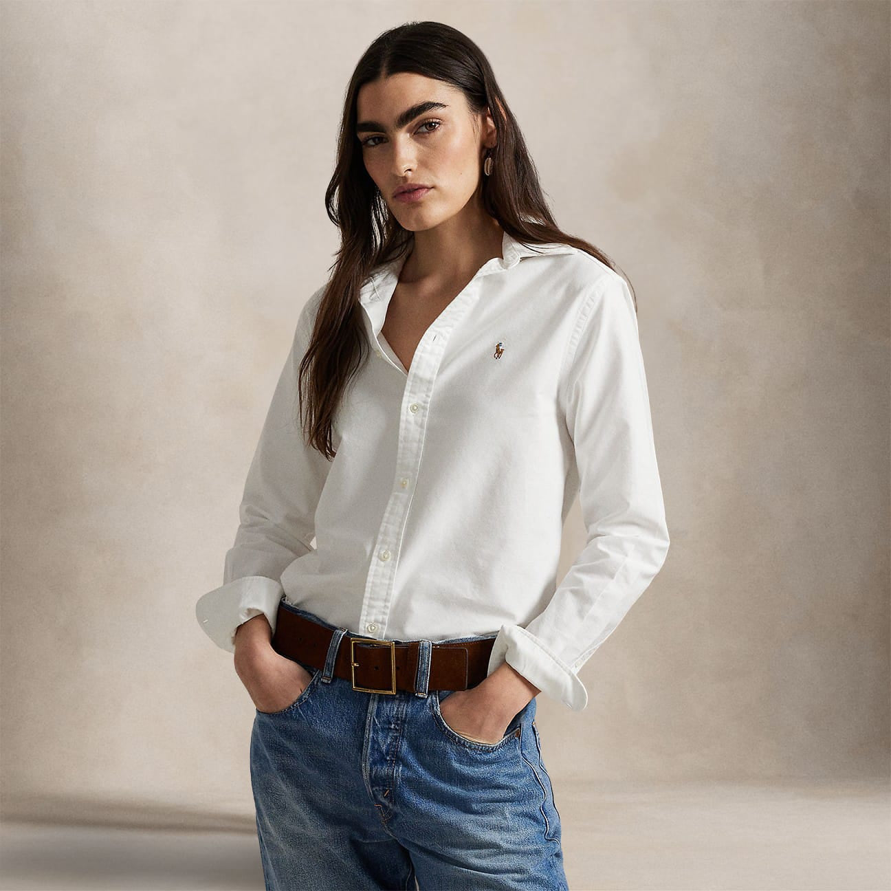 POLO RALPH LAUREN Camicia donna  Oxford in cotone Classic-Fit Bianco