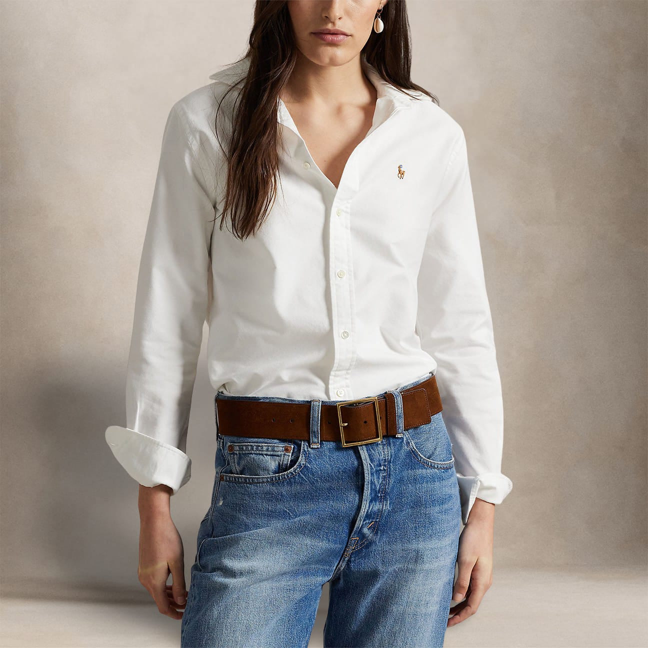 POLO RALPH LAUREN Camicia donna  Oxford in cotone Classic-Fit Bianco