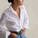POLO RALPH LAUREN Camicia donna Slim Fit  in cotone Bianco