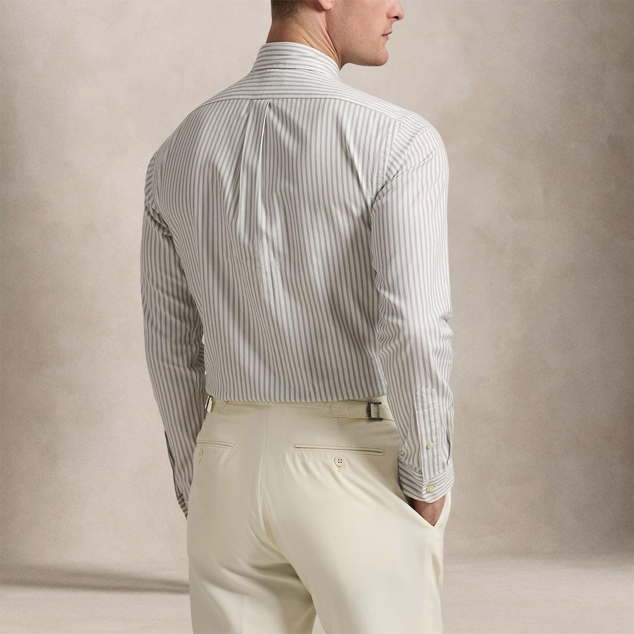 POLO RALPH LAUREN Camicia uomo a righe Oxford stretch Custom-Fit