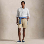 POLO RALPH LAUREN Camicia uomo Custom Fit in lino a righe Azzurro