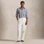 POLO RALPH LAUREN Camicia uomo Custom Fit in lino a righe Blue