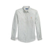 Camicia uomo Custom Fit in lino a righe Olive