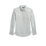 POLO RALPH LAUREN Camicia uomo Custom Fit in lino a righe Olive
