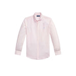 POLO RALPH LAUREN Camicia uomo Custom Fit in lino cotone seersucker Rosa