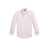 POLO RALPH LAUREN Camicia uomo Custom Fit in lino cotone seersucker Rosa
