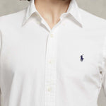 POLO RALPH LAUREN Camicia uomo Custom Fit in oxford Bianco