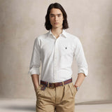 POLO RALPH LAUREN Camicia uomo Custom Fit in oxford Bianco