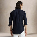 POLO RALPH LAUREN Camicia uomo Custom Fit in oxford Blue