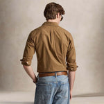 POLO RALPH LAUREN Camicia uomo Custom Fit in oxford Tabacco