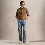 POLO RALPH LAUREN Camicia uomo Custom Fit in oxford Tabacco