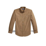 POLO RALPH LAUREN Camicia uomo Custom Fit in oxford Tabacco