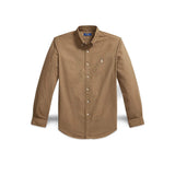 POLO RALPH LAUREN Camicia uomo Custom Fit in oxford Tabacco