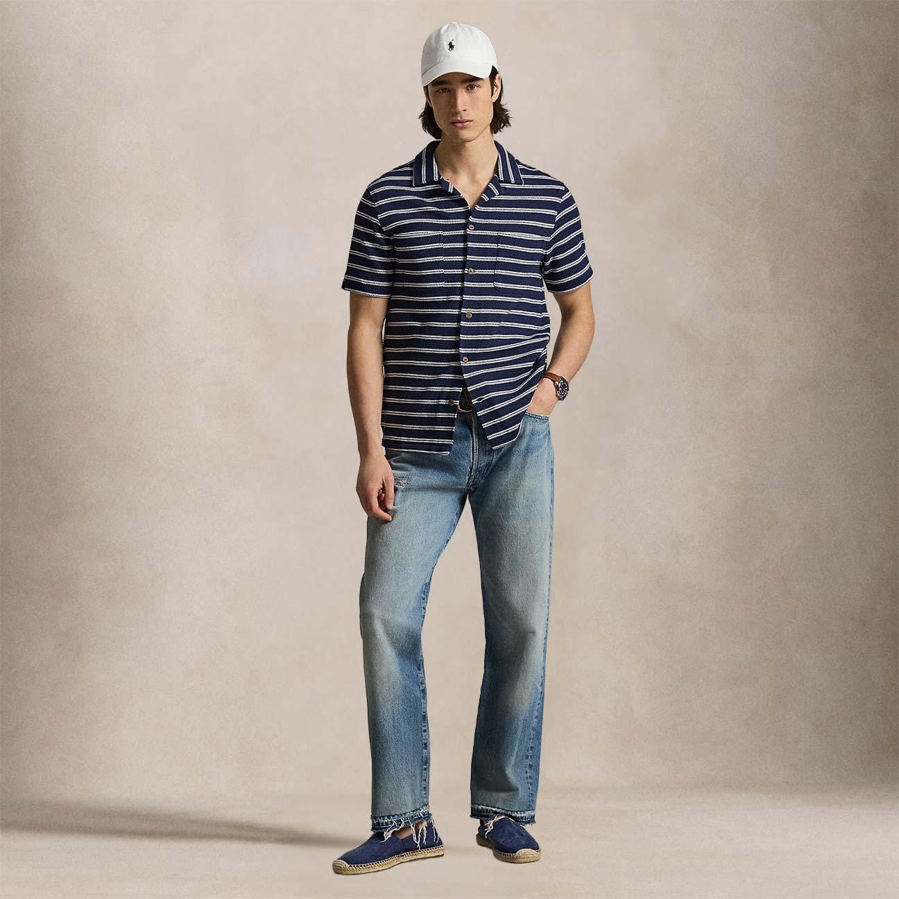 POLO RALPH LAUREN Camicia uomo in cotone a righe Blue