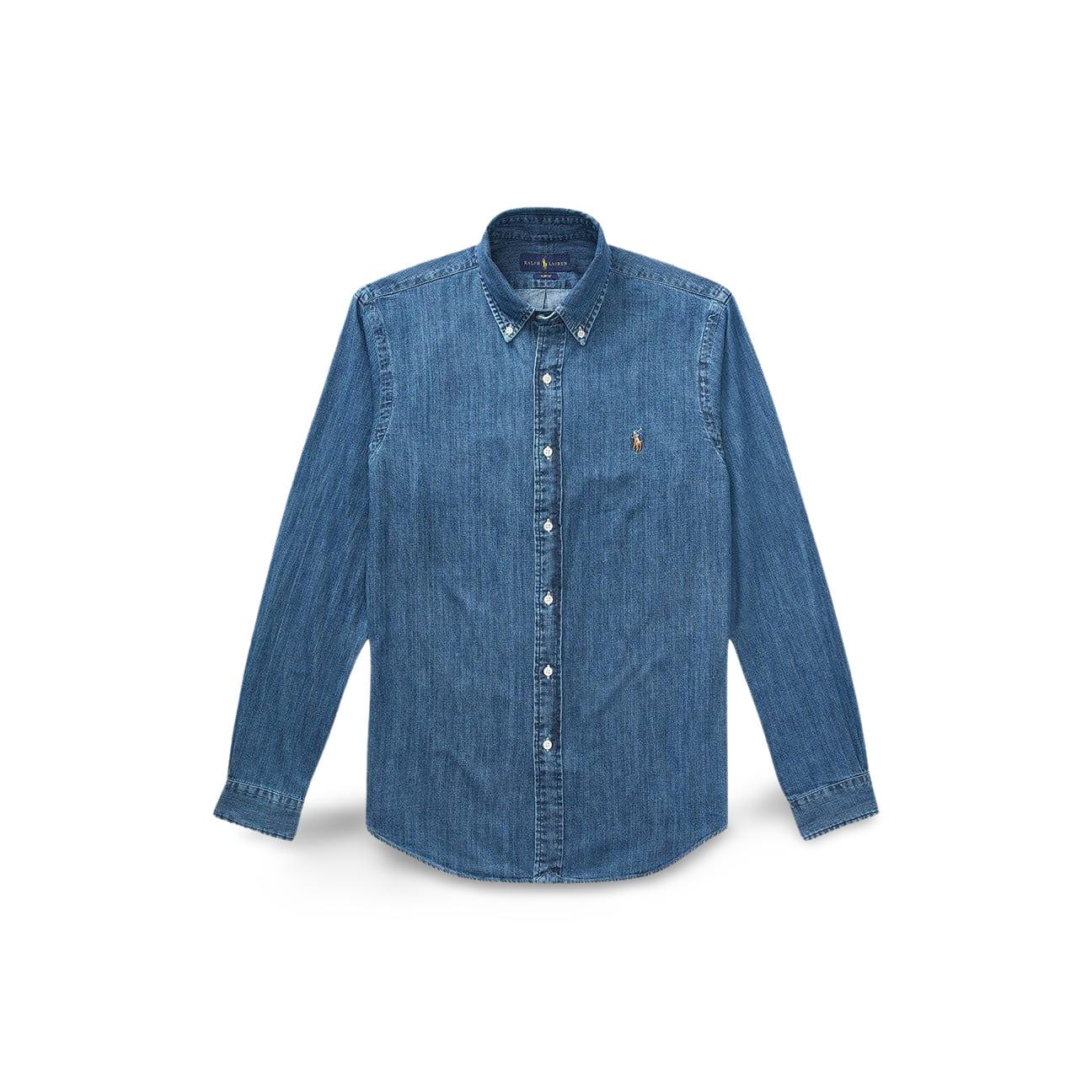 POLO RALPH LAUREN Camicia uomo in denim Blue