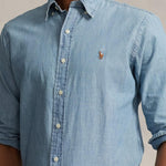 POLO RALPH LAUREN Camicia uomo in denim chambray Custom Fit