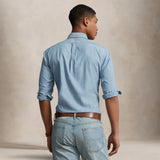 POLO RALPH LAUREN Camicia uomo in denim chambray Custom Fit