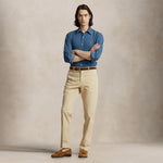 POLO RALPH LAUREN Camicia uomo in denim Custom Fit Blue