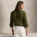 POLO RALPH LAUREN Camicia uomo in lino  Custim Fit Olive