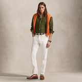 POLO RALPH LAUREN Camicia uomo in lino  Custim Fit Olive