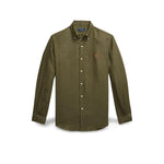 POLO RALPH LAUREN Camicia uomo in lino  Custim Fit Olive