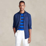 POLO RALPH LAUREN Camicia uomo in lino Custom-Fit Blue