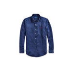 POLO RALPH LAUREN Camicia uomo in lino Custom-Fit Blue