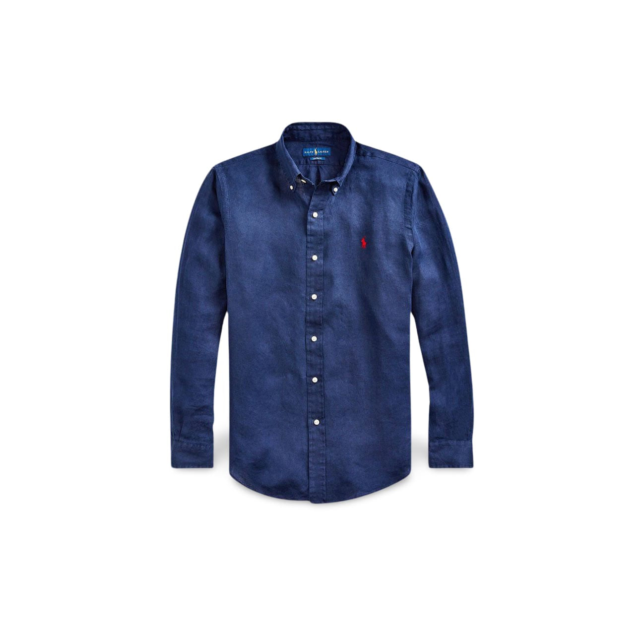 POLO RALPH LAUREN Camicia uomo in lino Custom-Fit Blue