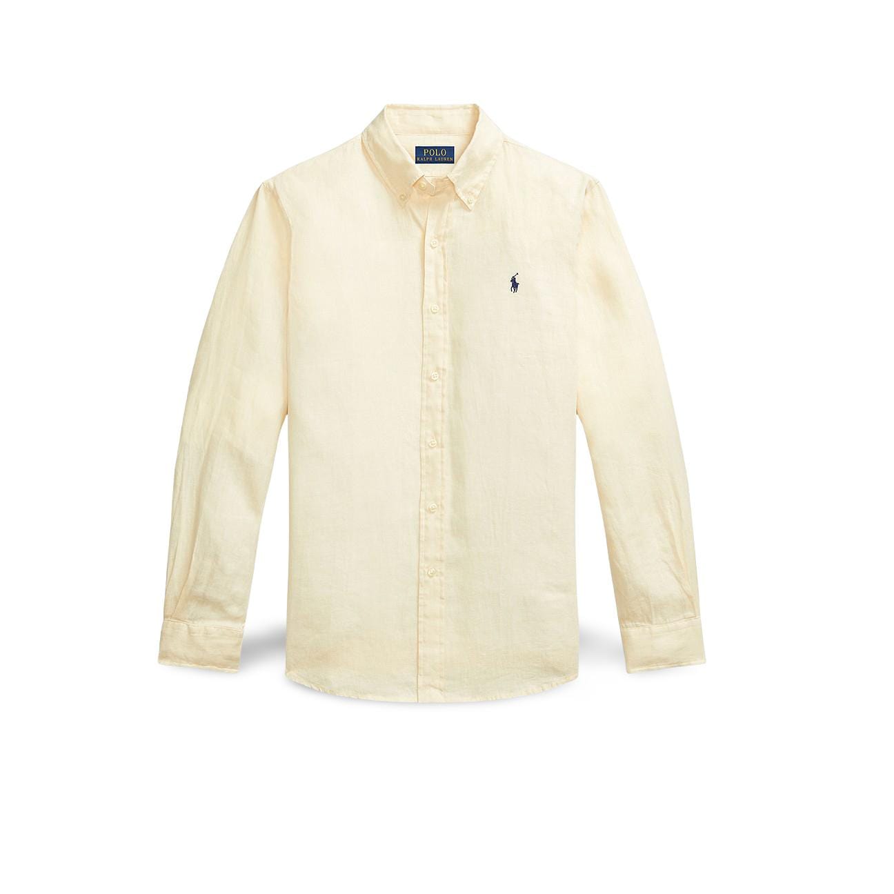 POLO RALPH LAUREN Camicia uomo in lino Custom Fit Cream