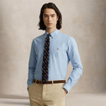 POLO RALPH LAUREN Camicia uomo in oxford Custom Fit Azzurro