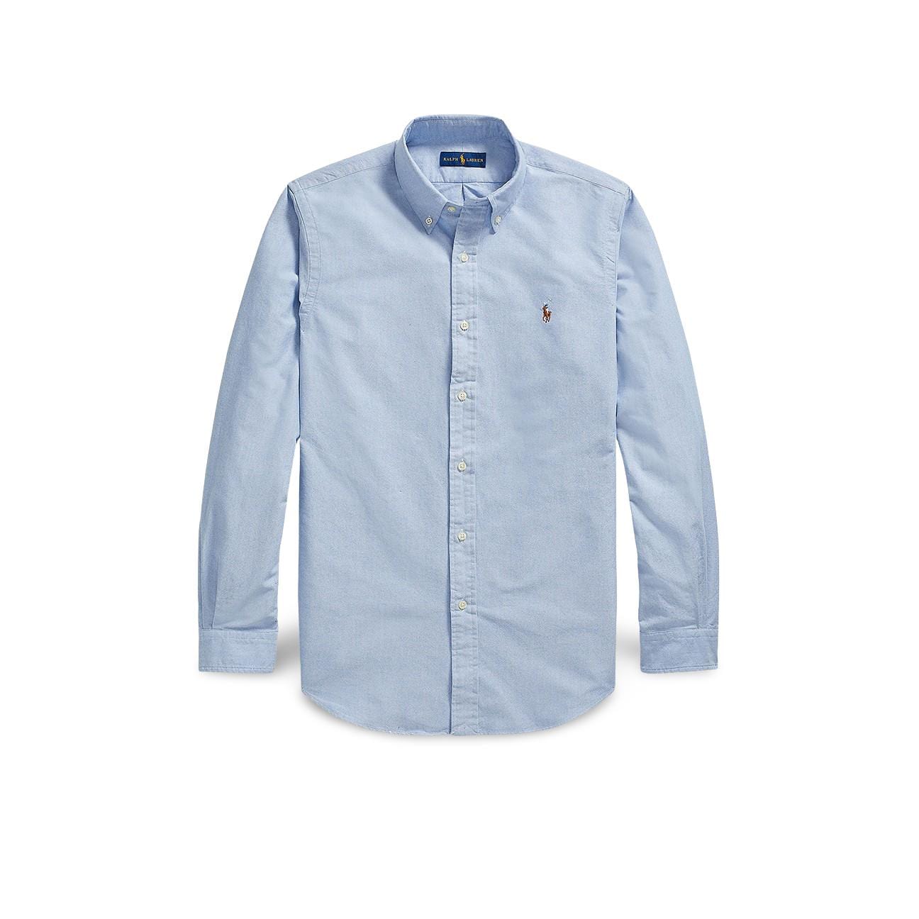 POLO RALPH LAUREN Camicia uomo in oxford Custom Fit Azzurro