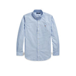 POLO RALPH LAUREN Camicia uomo in oxford Custom Fit Azzurro