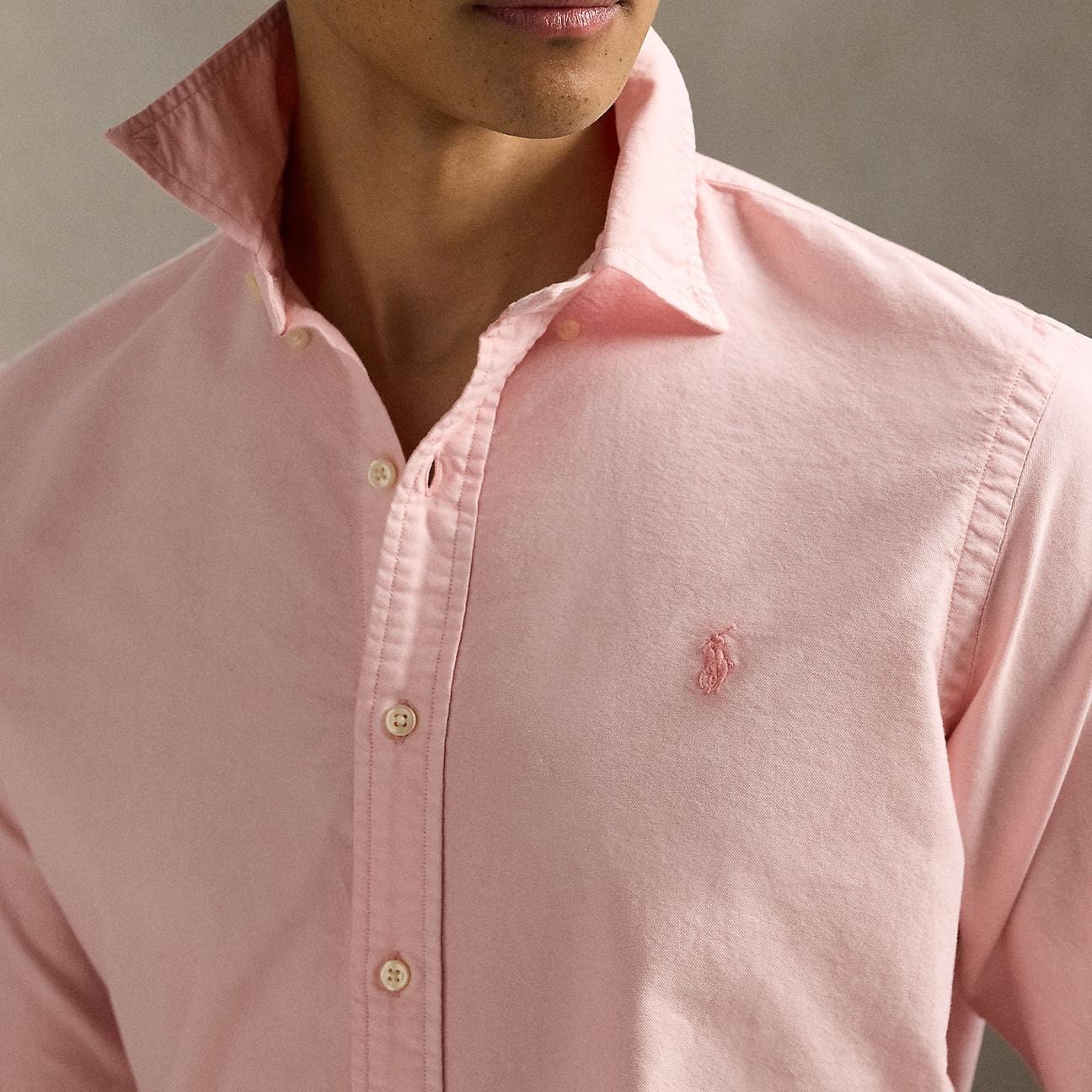 POLO RALPH LAUREN Camicia uomo in Oxford Dyed Rose