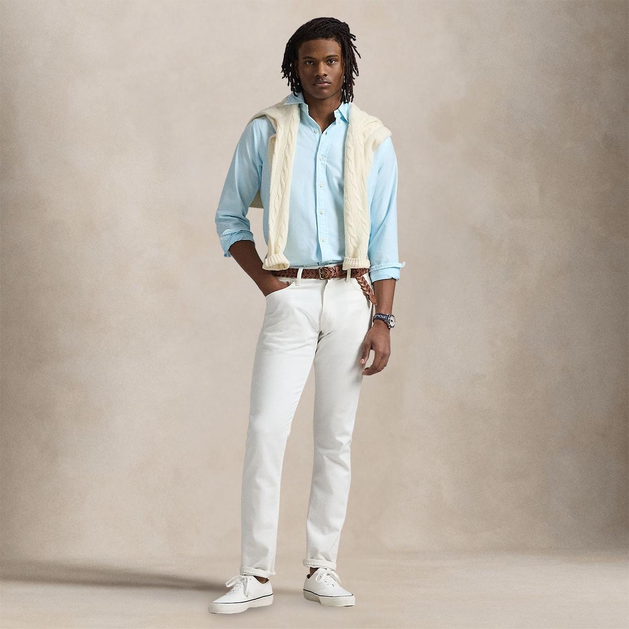 POLO RALPH LAUREN Camicia uomo in Oxford Dyed Sky