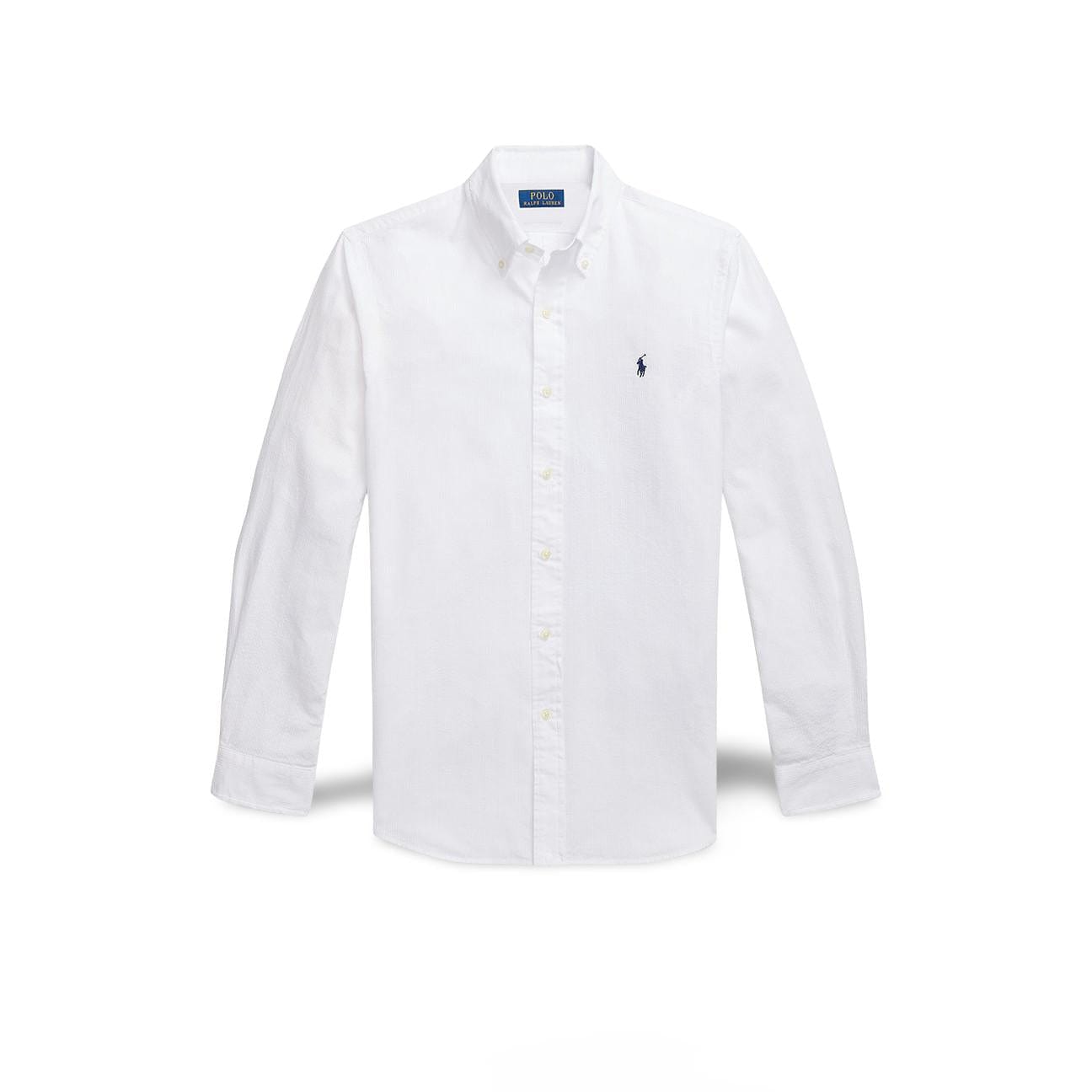 POLO RALPH LAUREN Camicia uomo  in seersucker Custom-Fit Bianco