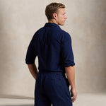 POLO RALPH LAUREN Camicia uomo  in seersucker Custom-Fit Blue
