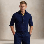 POLO RALPH LAUREN Camicia uomo  in seersucker Custom-Fit Blue