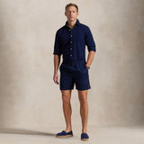 POLO RALPH LAUREN Camicia uomo  in seersucker Custom-Fit Blue